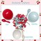 150PCS Cherry Red and Blue Balloon Garland Arch Kit with Bow & Stem Balloons – Light Mist Blue, Red & White Coquette Party Decorations for Birthday, Baby Shower, Wedding & Bridal Shower
